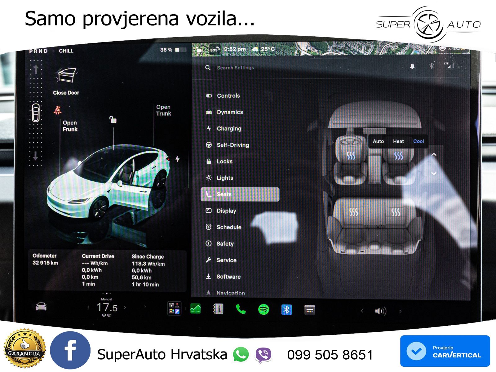 Tesla Model 3 Highland Premium 283 KS, PANO+360+ACC+GR SJED+VIRT+LANE
