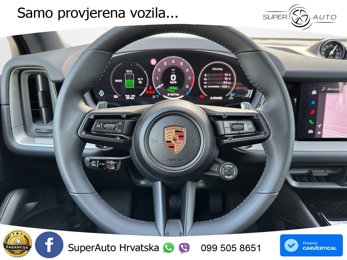 Porsche Cayenne E-Hybrid 3.0 470 KS, ZRAČNI+ACC+360+MATRIX+GR SJED+PANO+CHRONO
