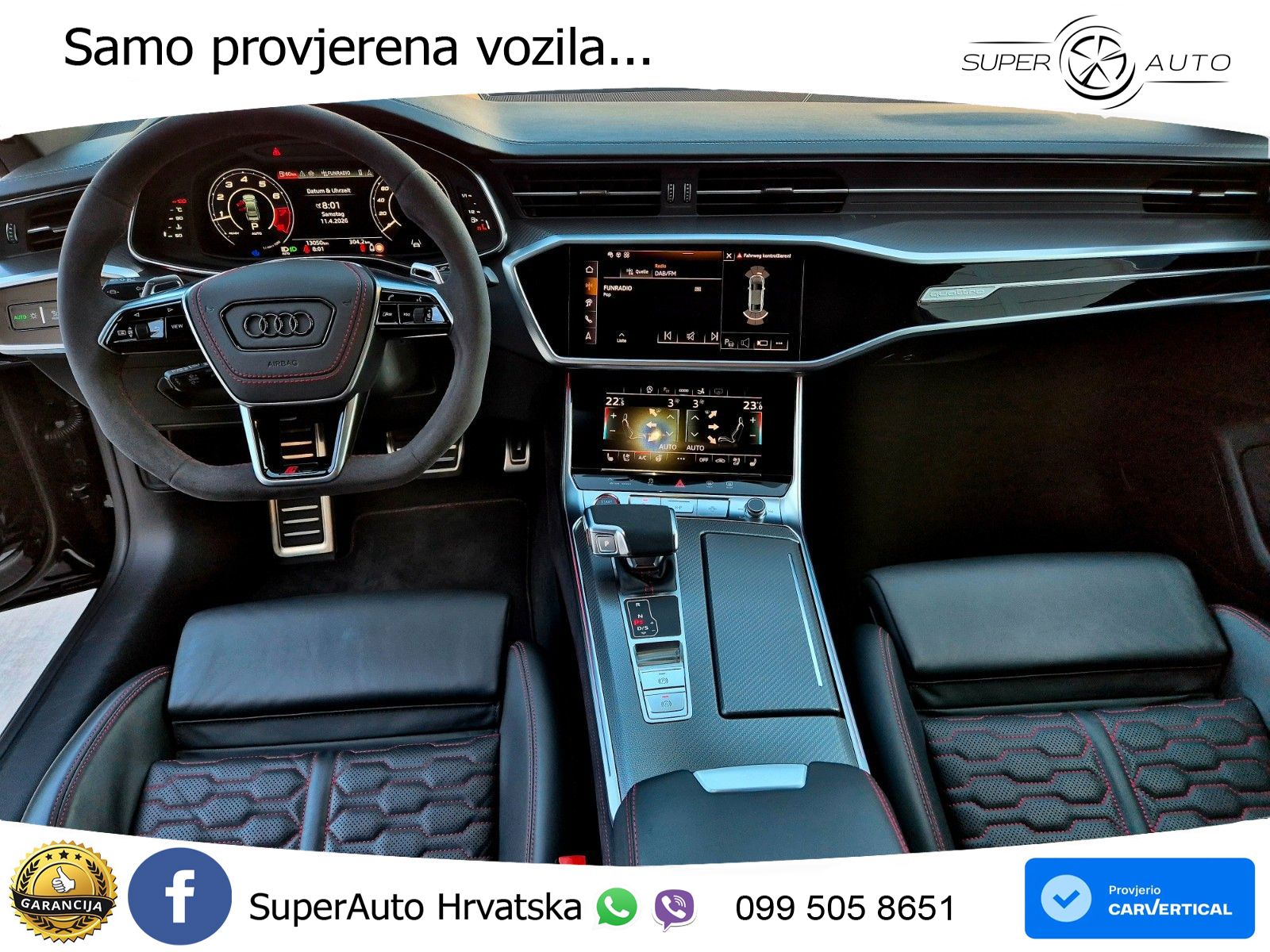 Audi RS7 4.0 TFSI V8 quattro Aut. 600 KS, ZRAČNI+360+4xGR SJED+PANO+VIRT+ASIST