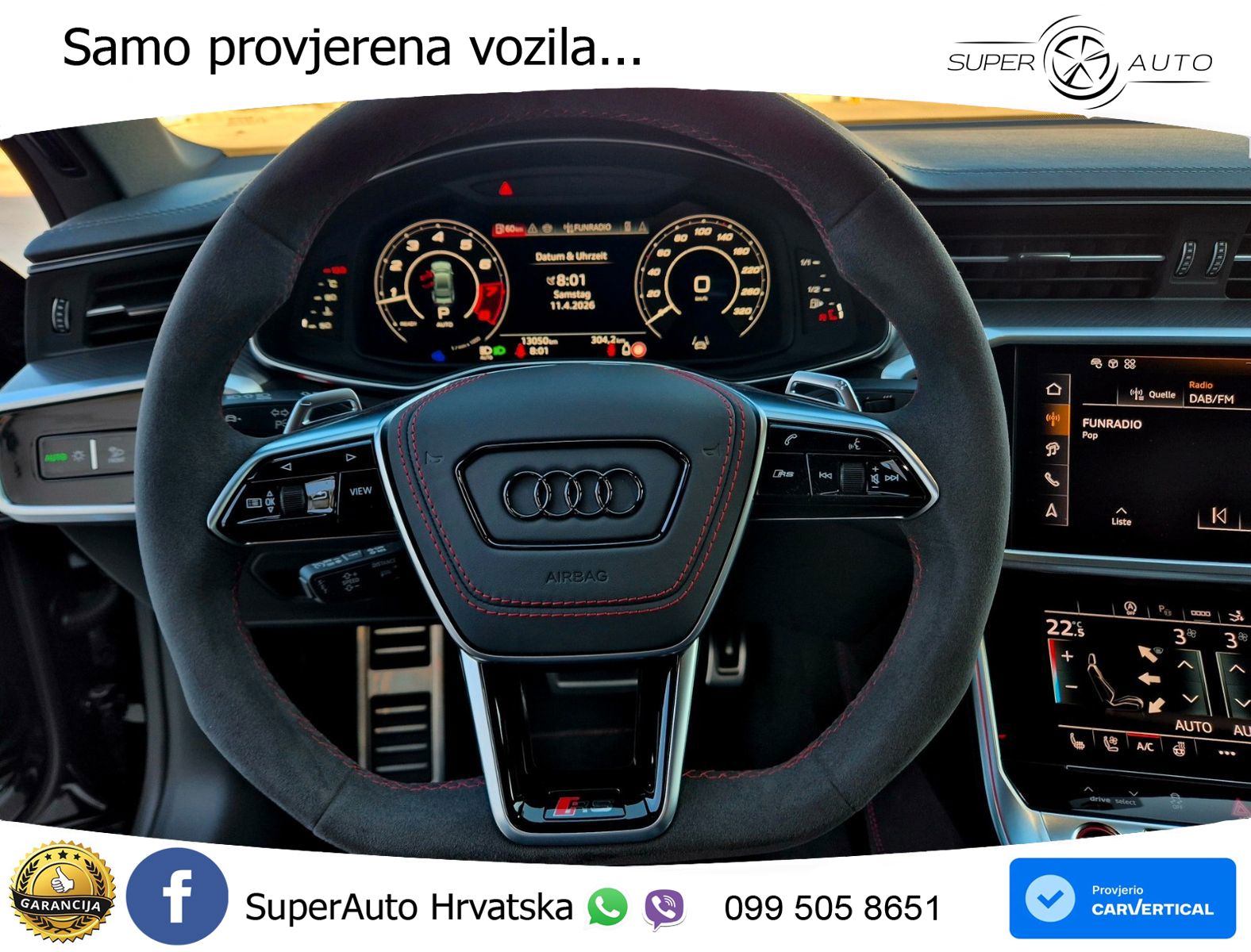 Audi RS7 4.0 TFSI V8 quattro Aut. 600 KS, ZRAČNI+360+4xGR SJED+PANO+VIRT+ASIST