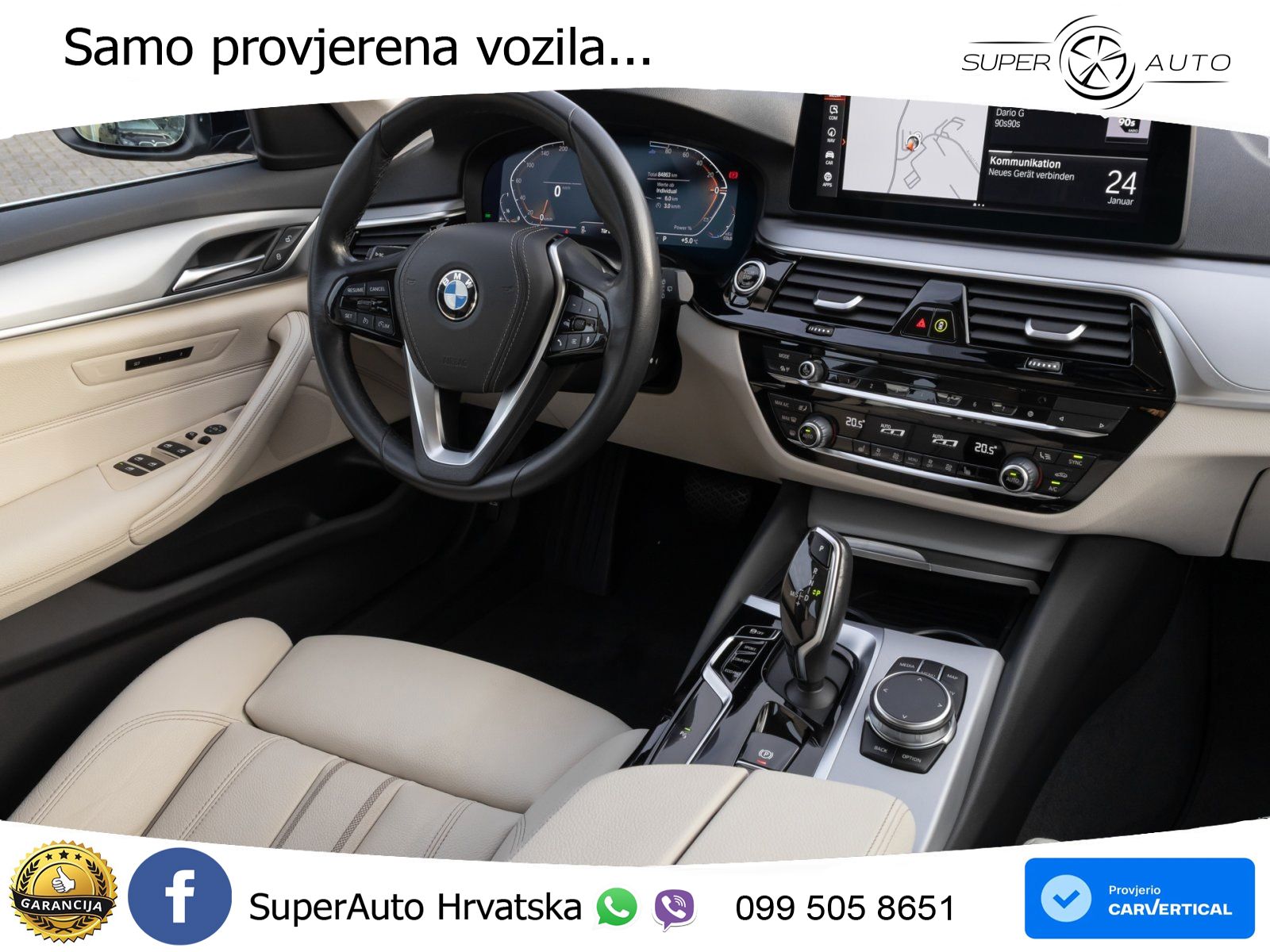 BMW 520d xDrive Touring Aut. 190 KS, ZRAČNI+KAM+LED+4xGR SJED+VIRT+NAVI