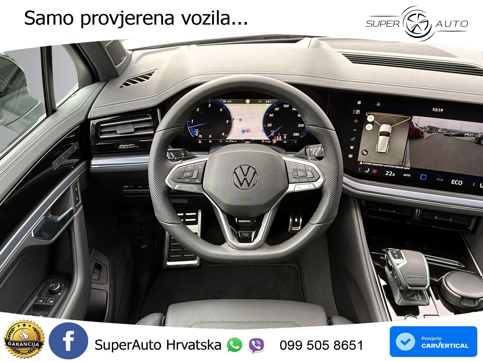 VW Touareg 3.0 TDI 4M Aut. R-Line 286 KS, PANO+ZRAČ+360+GR SJED+ACC+KEY+HEAD