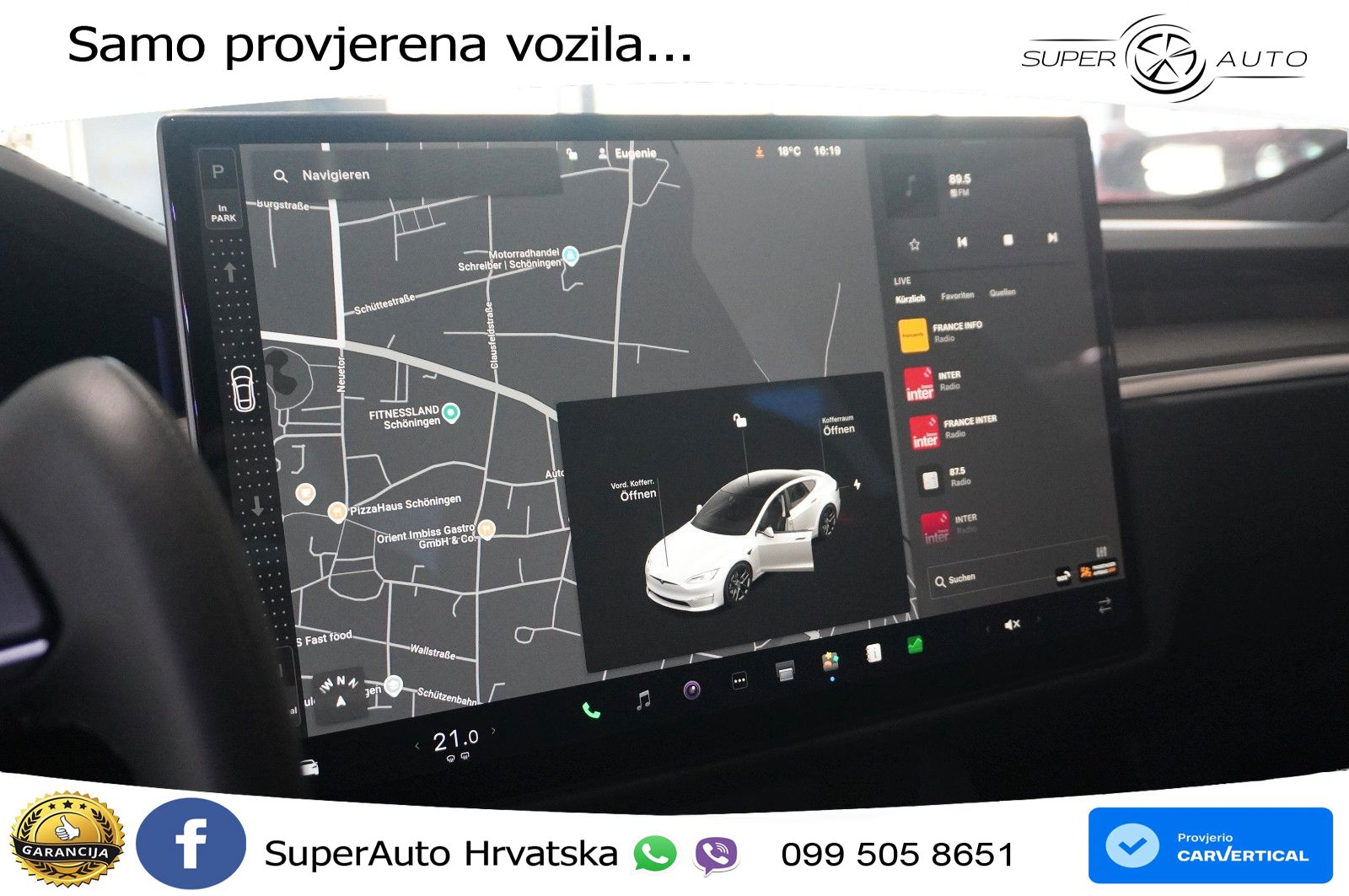 Tesla Model S Dual 670 KS, PANO+ZRAČ+KAM+GR SJED+ACC+KEY+VIRT+LANE