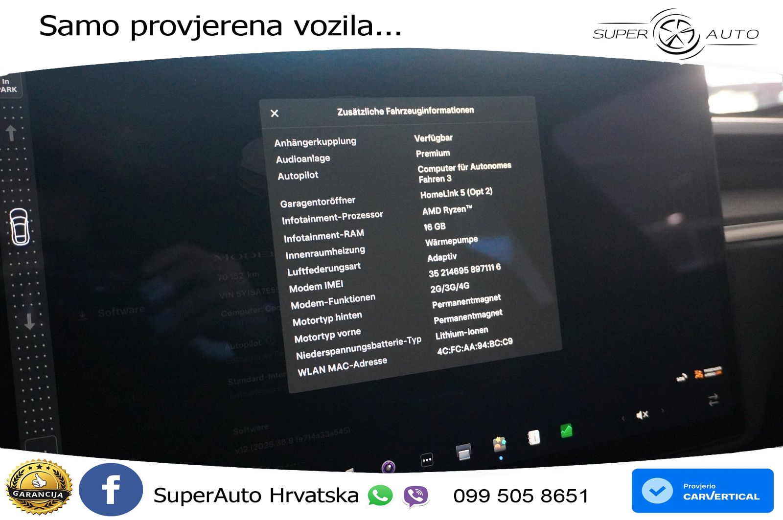 Tesla Model S Dual 670 KS, PANO+ZRAČ+KAM+GR SJED+ACC+KEY+VIRT+LANE