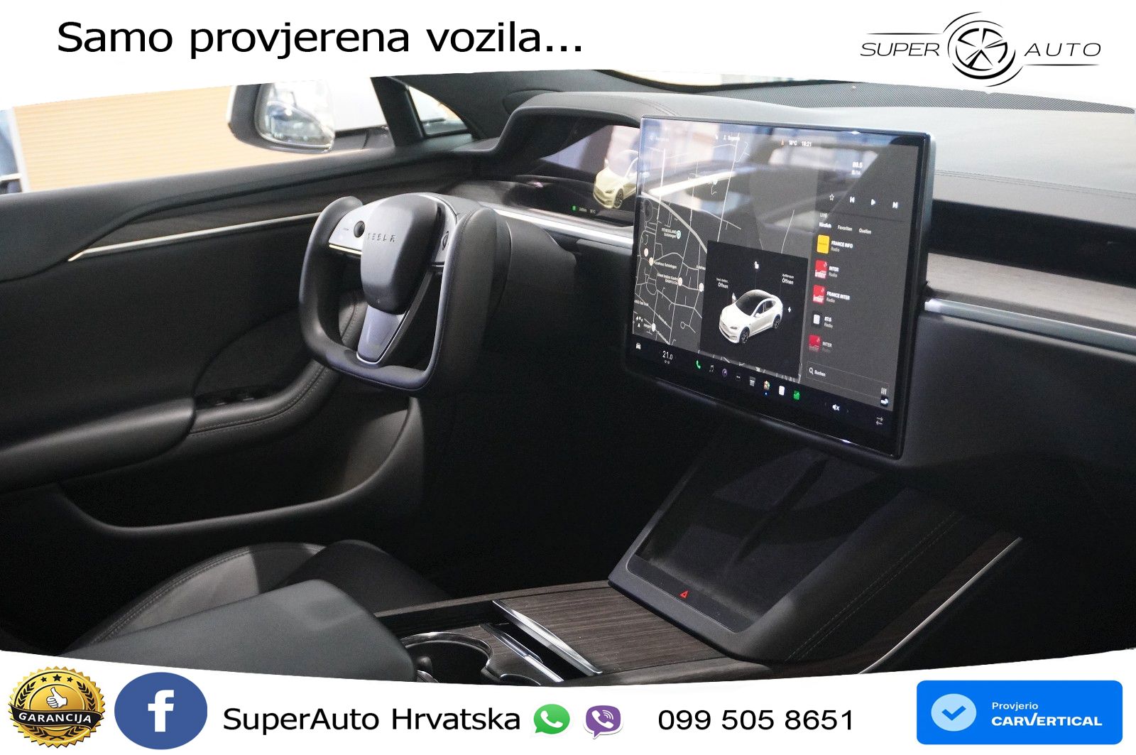 Tesla Model S Dual 670 KS, PANO+ZRAČ+KAM+GR SJED+ACC+KEY+VIRT+LANE