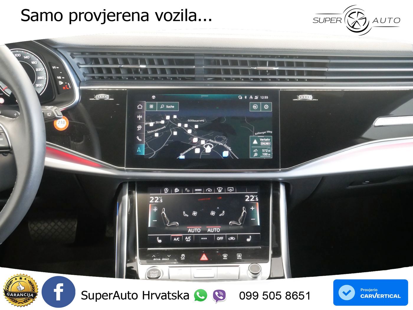 Audi Q8 50 TDI quattro Aut. 286 KS, PANO+ZRAČ+360+GR SJED+ACC+KEY+VIRT+LANE
