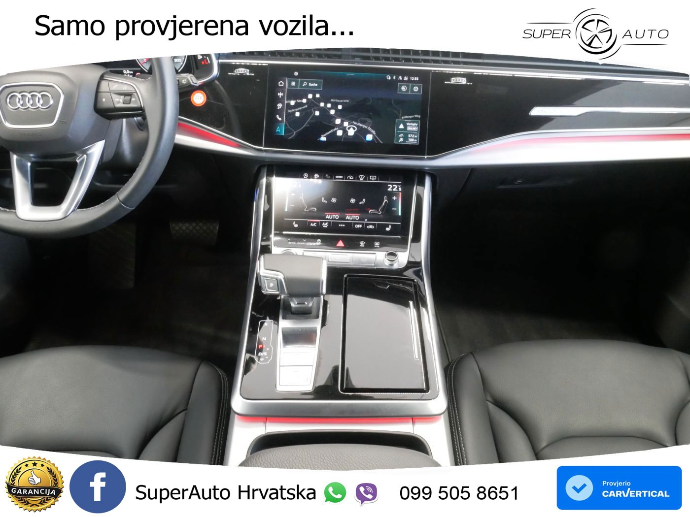 Audi Q8 50 TDI quattro Aut. 286 KS, PANO+ZRAČ+360+GR SJED+ACC+KEY+VIRT+LANE