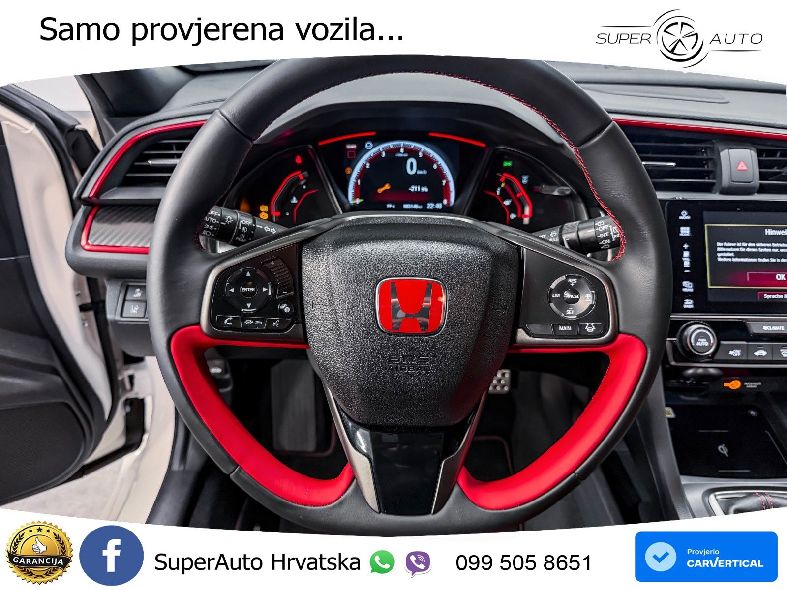 Honda Civic Type R 2.0 manual 320 KS, ACC+LED+KAM+ASIST