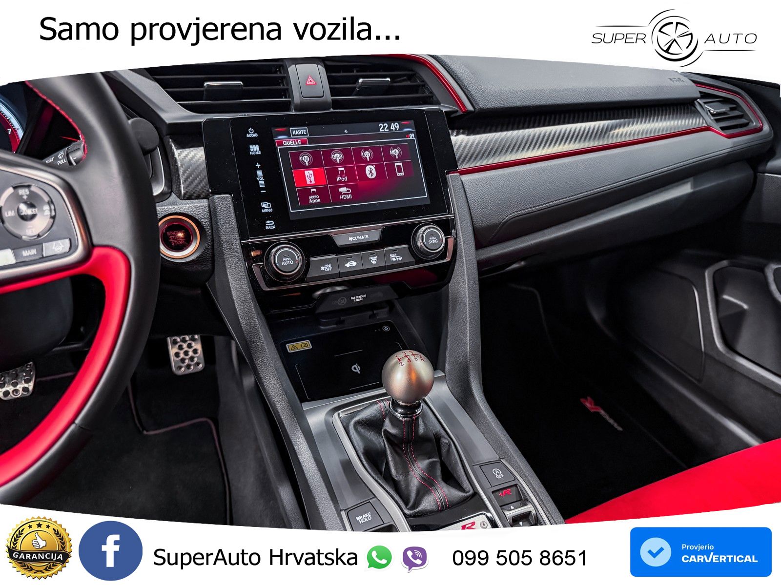 Honda Civic Type R 2.0 manual 320 KS, ACC+LED+KAM+ASIST
