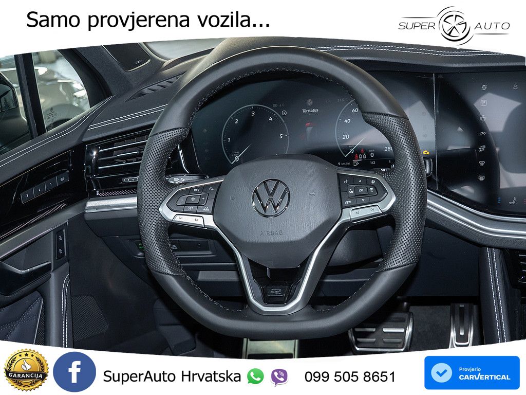 VW Touareg 3.0 TDI 4M Aut. R-Line 286 KS, PANO+ZRAČ+360+GR SJED+ACC+HEAD+KEY
