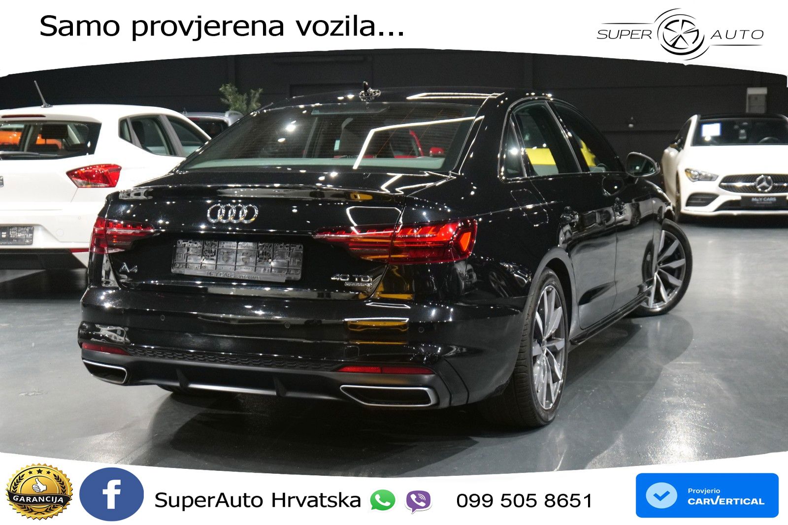 Audi A4 40 TDI quattro Aut. S line 204 KS, LED+KAM+GR SJED+VIRT