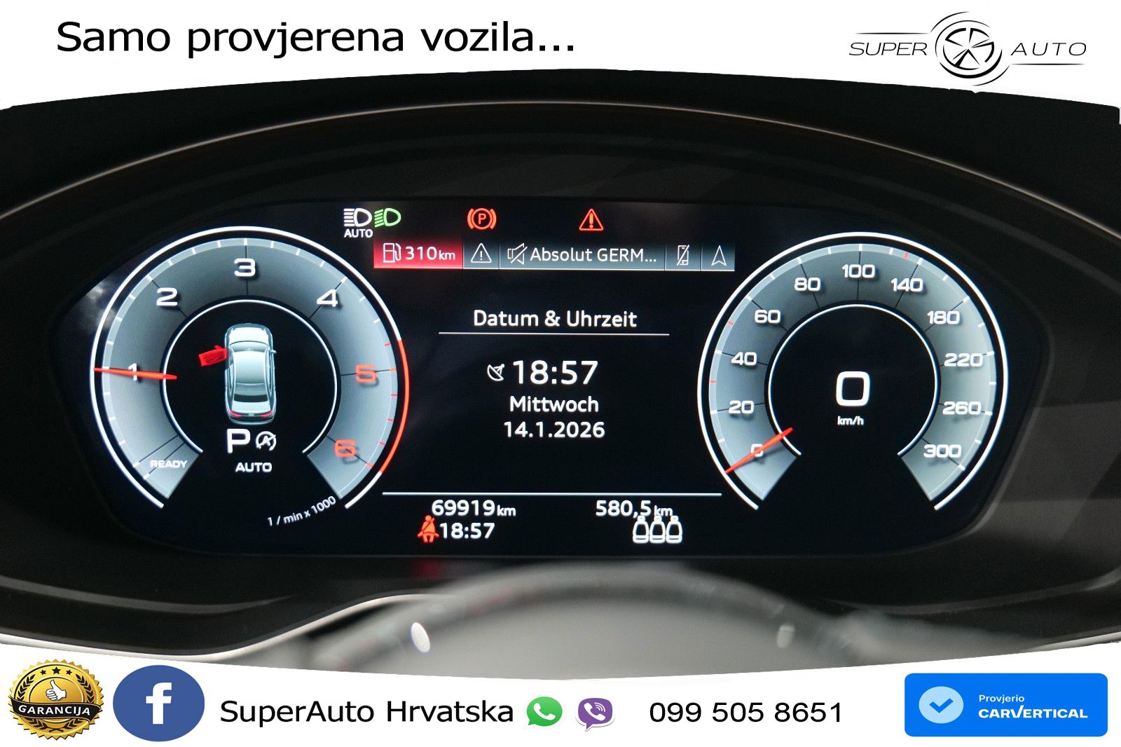 Audi A4 40 TDI quattro Aut. S line 204 KS, LED+KAM+GR SJED+VIRT