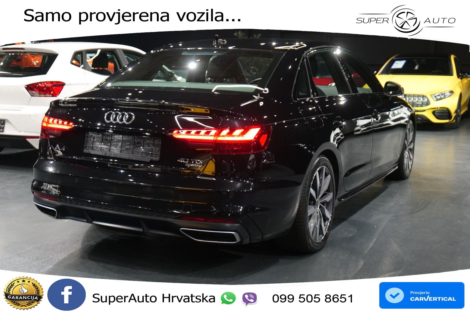 Audi A4 40 TDI quattro Aut. S line 204 KS, LED+KAM+GR SJED+VIRT