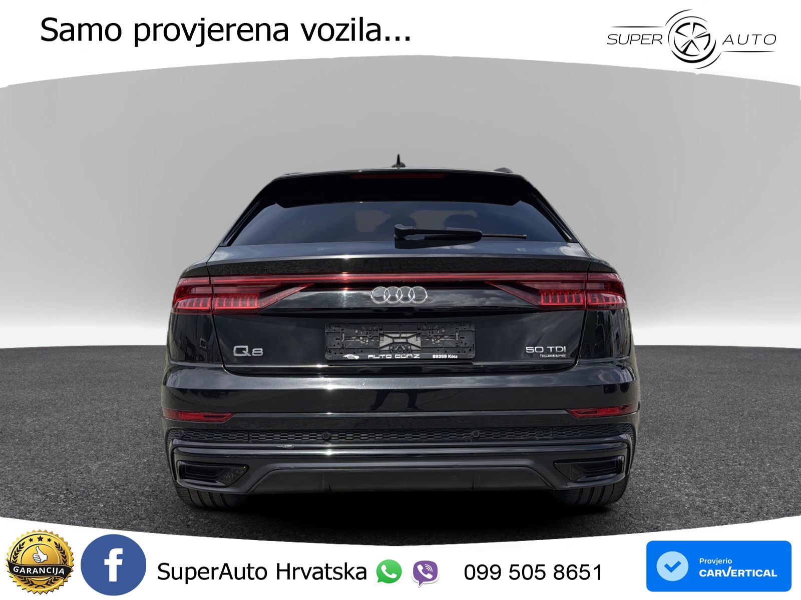 Audi Q8 50 TDI quattro Aut. S Line 286 KS !VOLAN DESNO!, 360+ACC+GR SJED+KEY