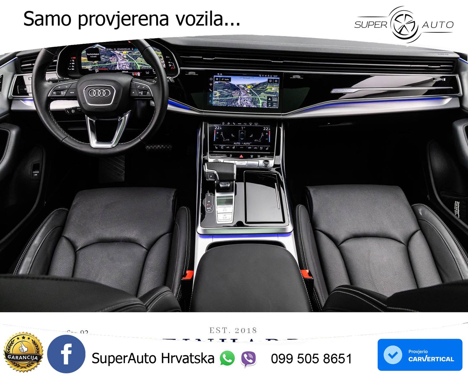 Audi Q8 55 TFSI quattro Aut. S line 340 KS, ZRAČNI+ACC+360+GR SJED+HEAD+PANO