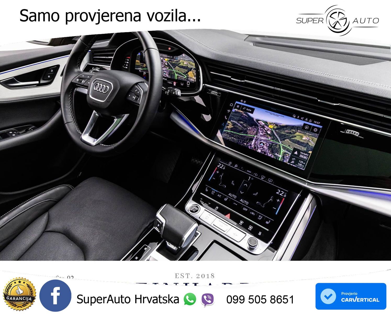 Audi Q8 55 TFSI quattro Aut. S line 340 KS, ZRAČNI+ACC+360+GR SJED+HEAD+PANO