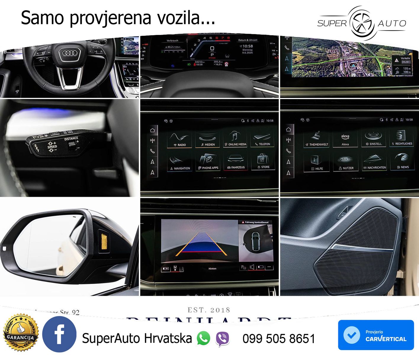 Audi Q8 55 TFSI quattro Aut. S line 340 KS, ZRAČNI+ACC+360+GR SJED+HEAD+PANO