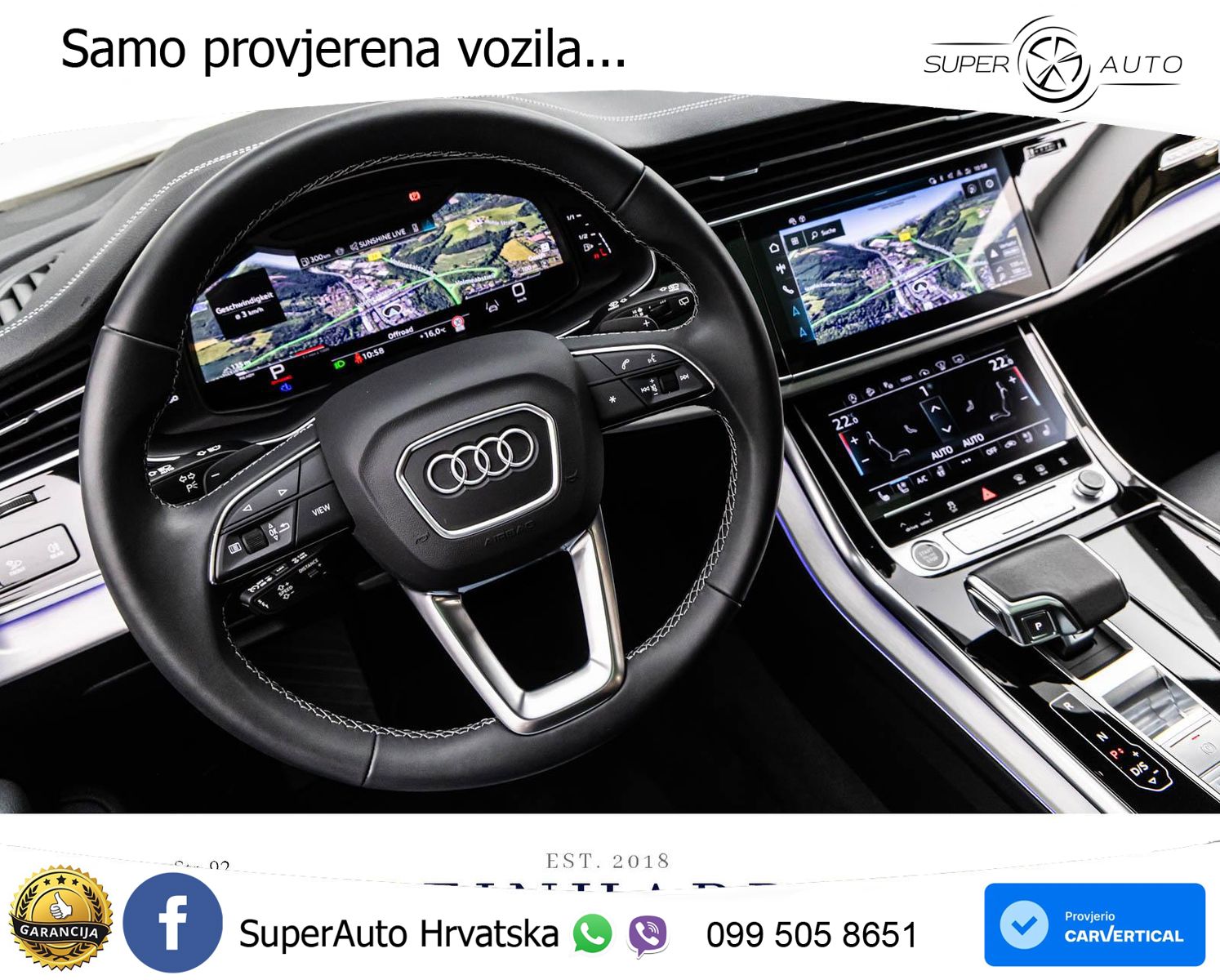 Audi Q8 55 TFSI quattro Aut. S line 340 KS, ZRAČNI+ACC+360+GR SJED+HEAD+PANO