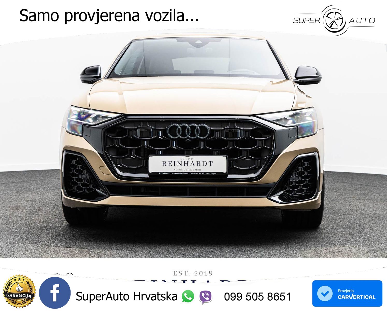 Audi Q8 55 TFSI quattro Aut. S line 340 KS, ZRAČNI+ACC+360+GR SJED+HEAD+PANO