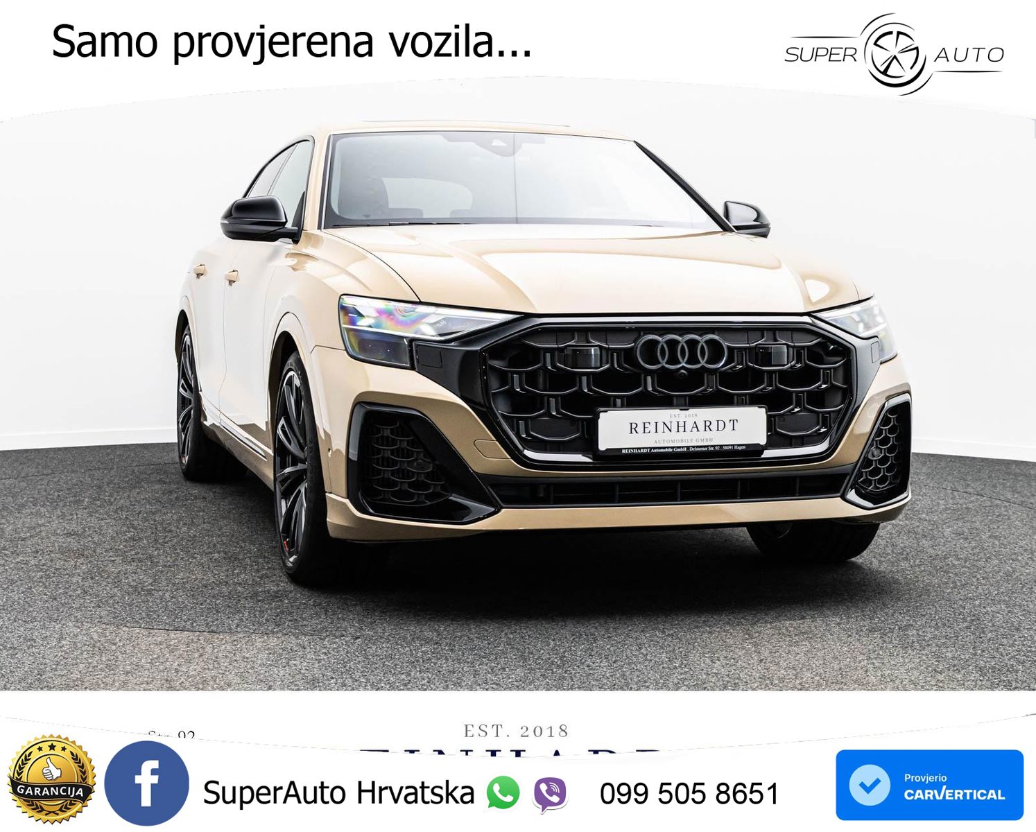 Audi Q8 55 TFSI quattro Aut. S line 340 KS, ZRAČNI+ACC+360+GR SJED+HEAD+PANO