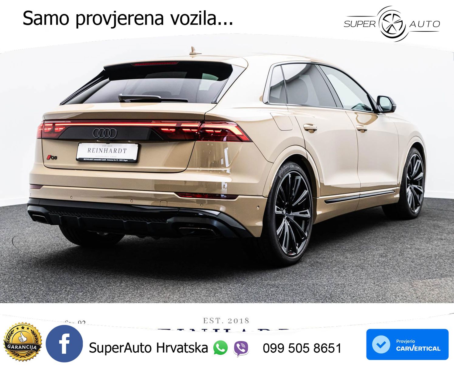 Audi Q8 55 TFSI quattro Aut. S line 340 KS, ZRAČNI+ACC+360+GR SJED+HEAD+PANO