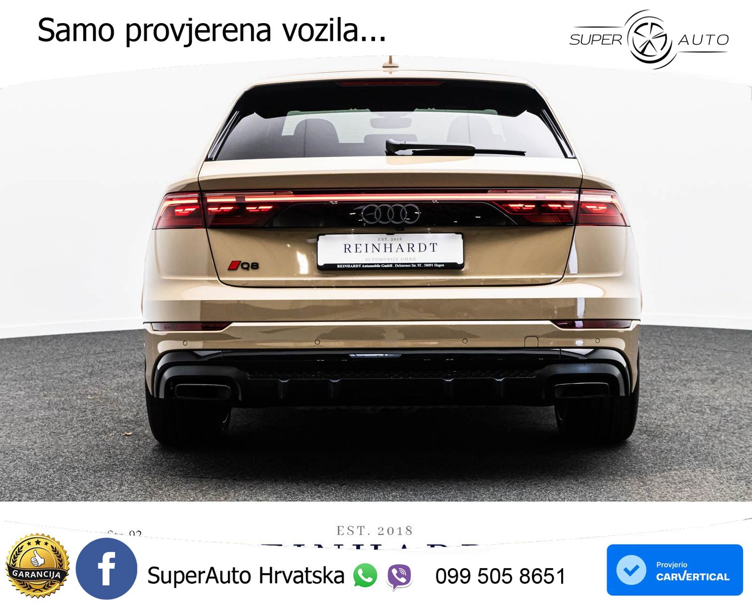 Audi Q8 55 TFSI quattro Aut. S line 340 KS, ZRAČNI+ACC+360+GR SJED+HEAD+PANO