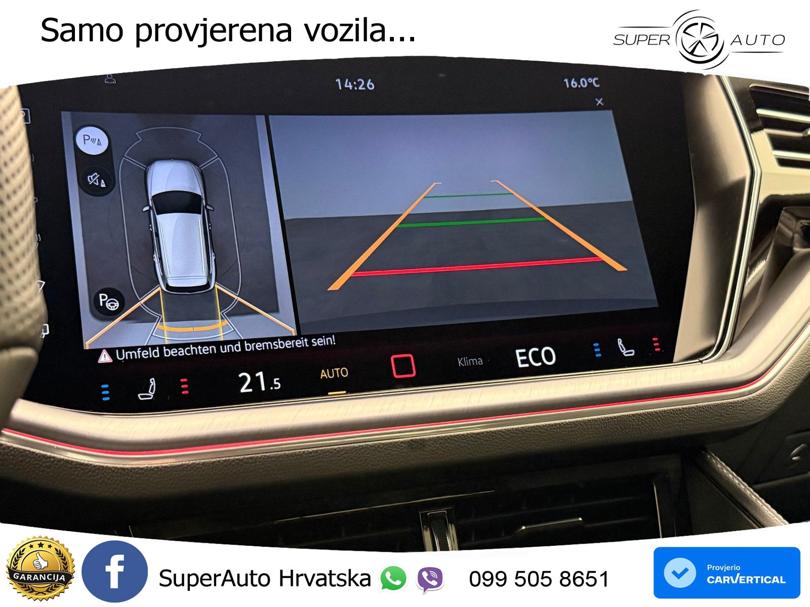 VW Touareg 3.0 TDI 4M Aut. R-Line 286 KS, PANO+ZRAČ+360+GR SJED+ACC+HEAD+KEY