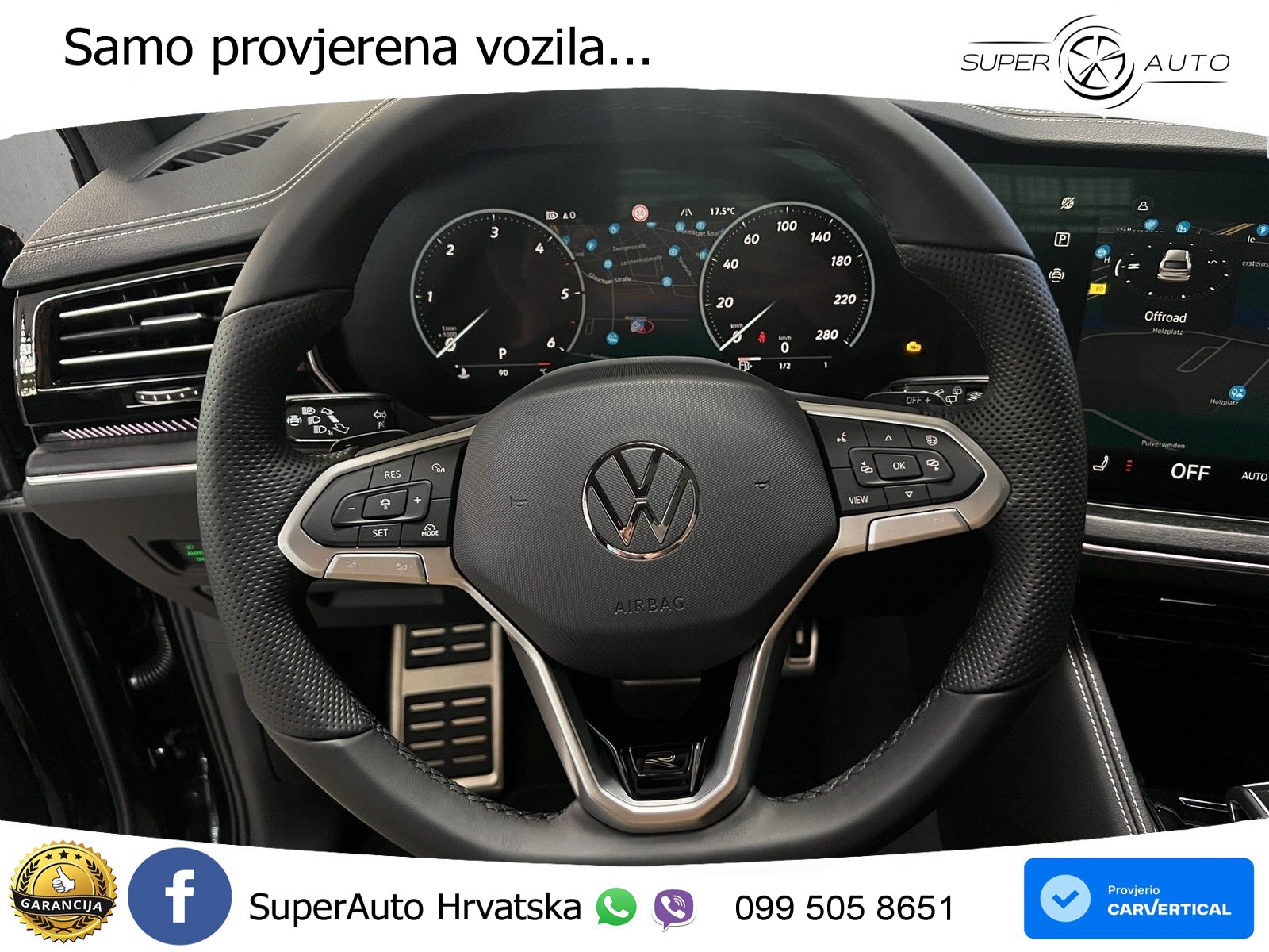 VW Touareg 3.0 TDI 4M Aut. R-Line 286 KS, PANO+ZRAČ+360+GR SJED+ACC+HEAD+KEY