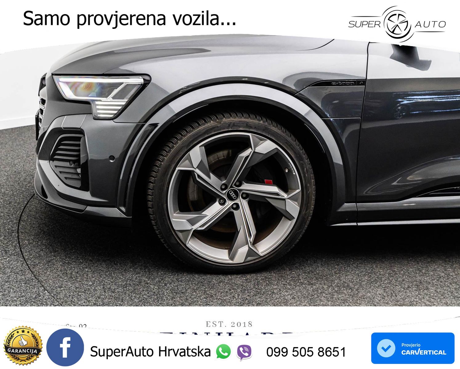Audi SQ8 e-tron 114 kWh quattro 503 KS, PANO+ZRAČ+360+GR SJED+ACC+HEAD+KEY+LANE