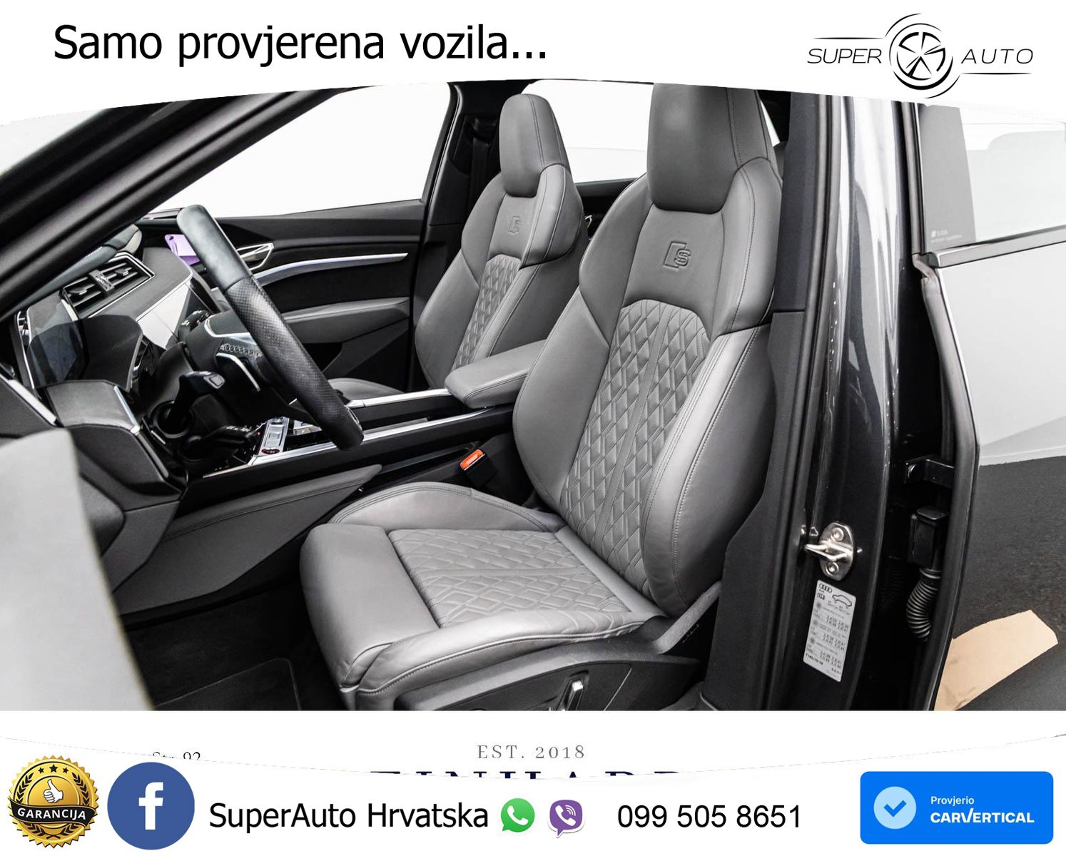 Audi SQ8 e-tron 114 kWh quattro 503 KS, PANO+ZRAČ+360+GR SJED+ACC+HEAD+KEY+LANE