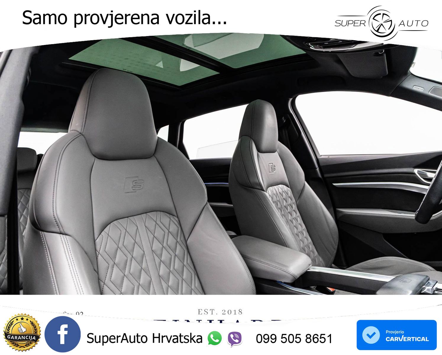 Audi SQ8 e-tron 114 kWh quattro 503 KS, PANO+ZRAČ+360+GR SJED+ACC+HEAD+KEY+LANE