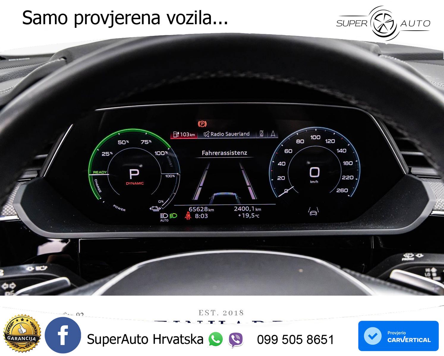 Audi SQ8 e-tron 114 kWh quattro 503 KS, PANO+ZRAČ+360+GR SJED+ACC+HEAD+KEY+LANE