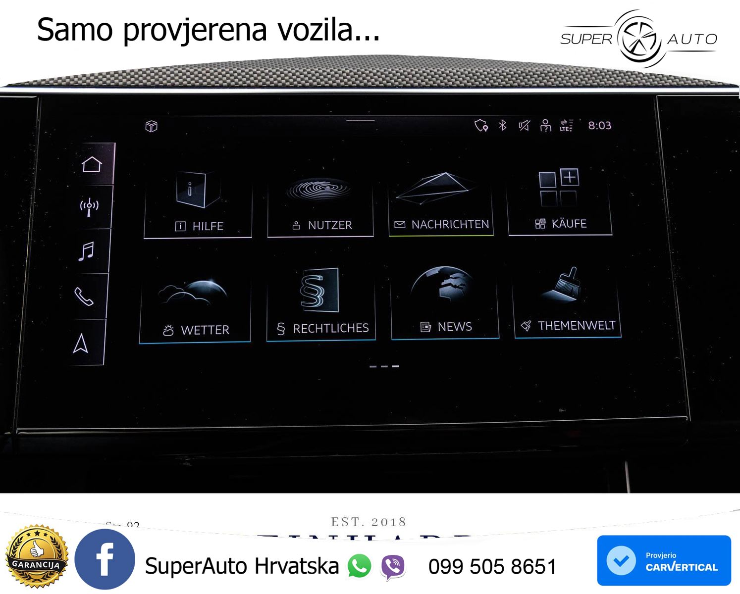 Audi SQ8 e-tron 114 kWh quattro 503 KS, PANO+ZRAČ+360+GR SJED+ACC+HEAD+KEY+LANE
