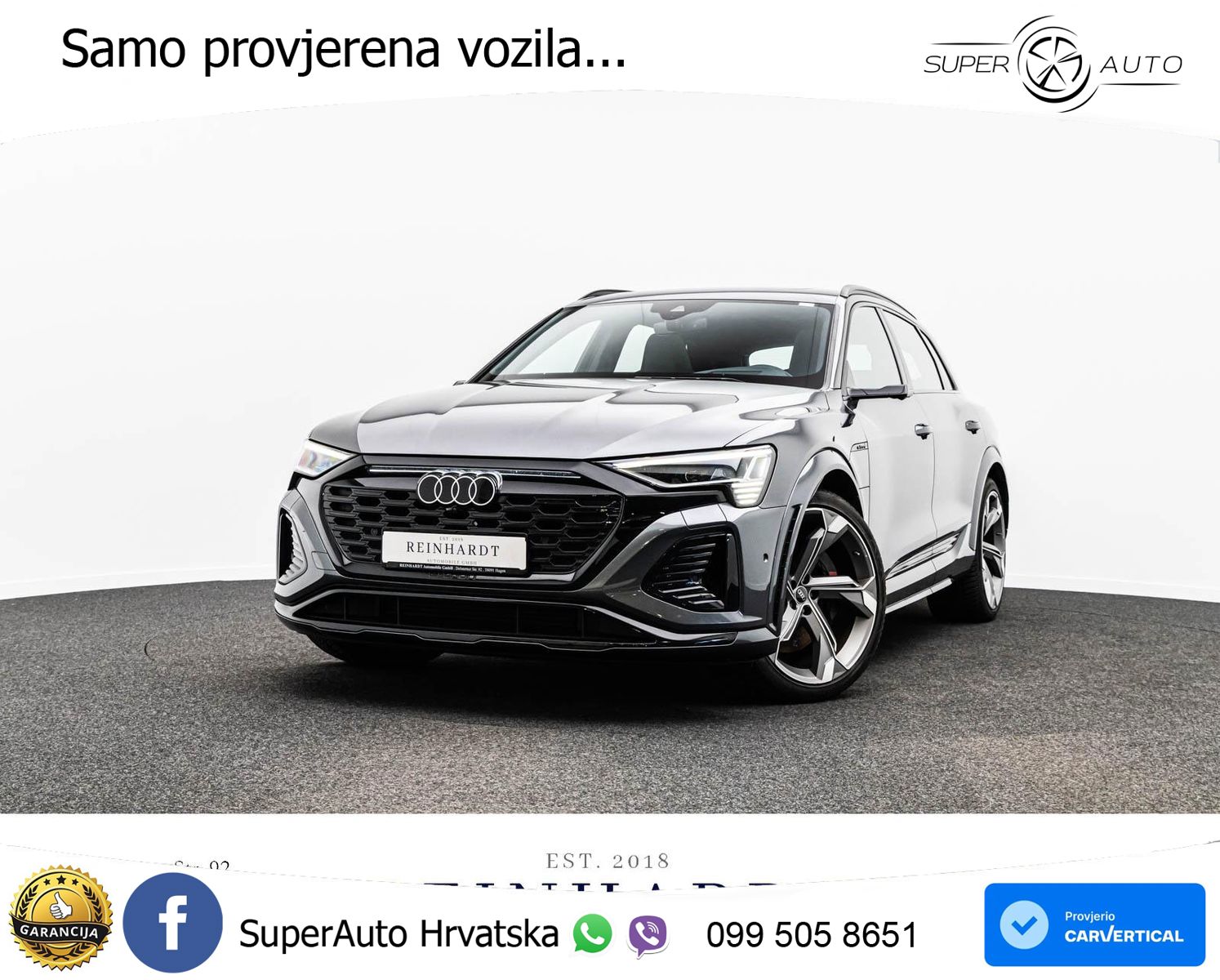 Audi SQ8 e-tron 114 kWh quattro 503 KS, PANO+ZRAČ+360+GR SJED+ACC+HEAD+KEY+LANE