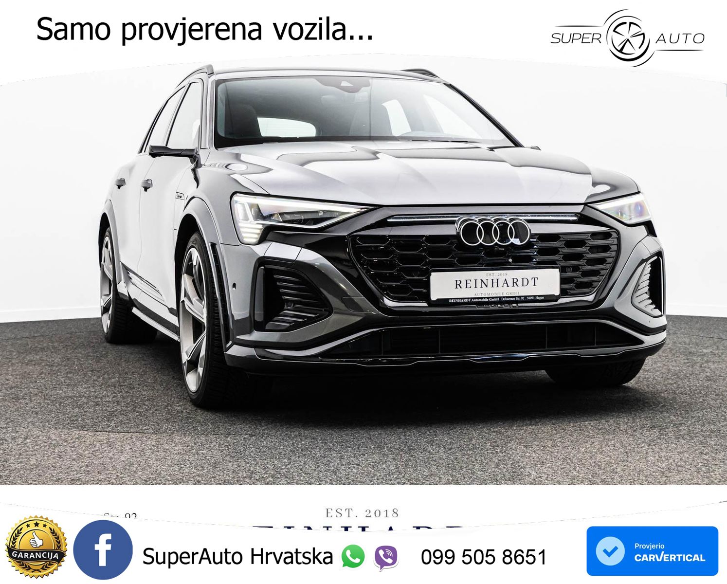 Audi SQ8 e-tron 114 kWh quattro 503 KS, PANO+ZRAČ+360+GR SJED+ACC+HEAD+KEY+LANE