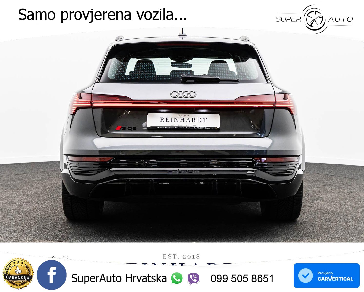 Audi SQ8 e-tron 114 kWh quattro 503 KS, PANO+ZRAČ+360+GR SJED+ACC+HEAD+KEY+LANE