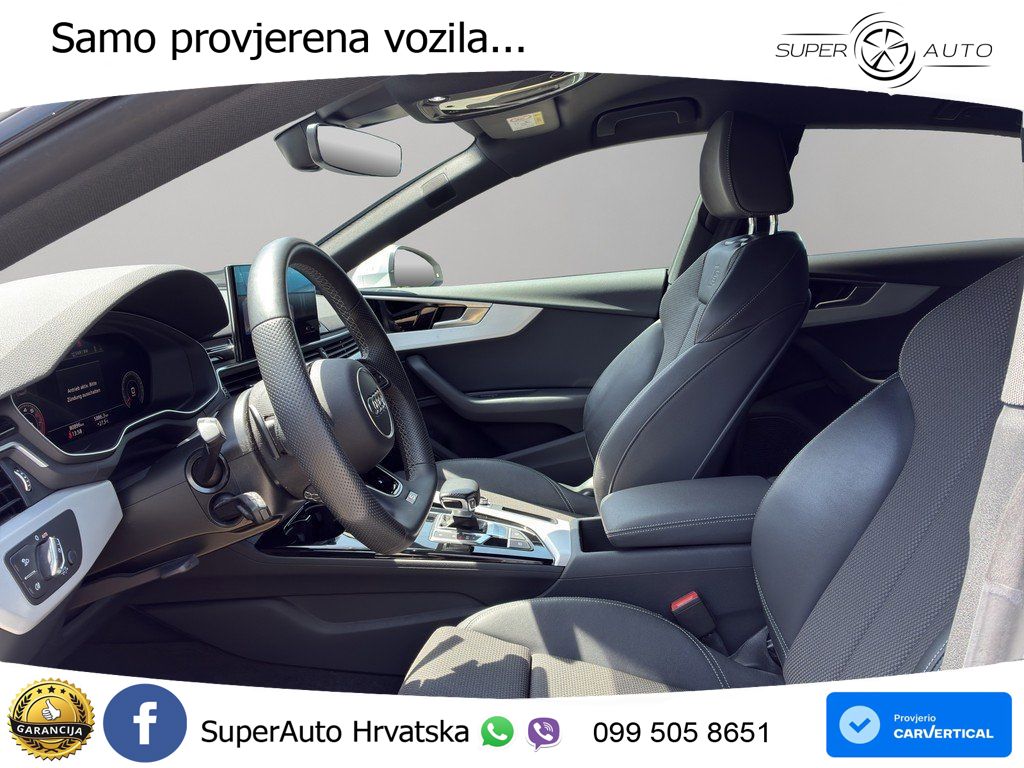 Audi A5 SB 40 TFSI quattro S tronic S line 204 KS, KAM+LED+GR SJED+VIRT+NAVI