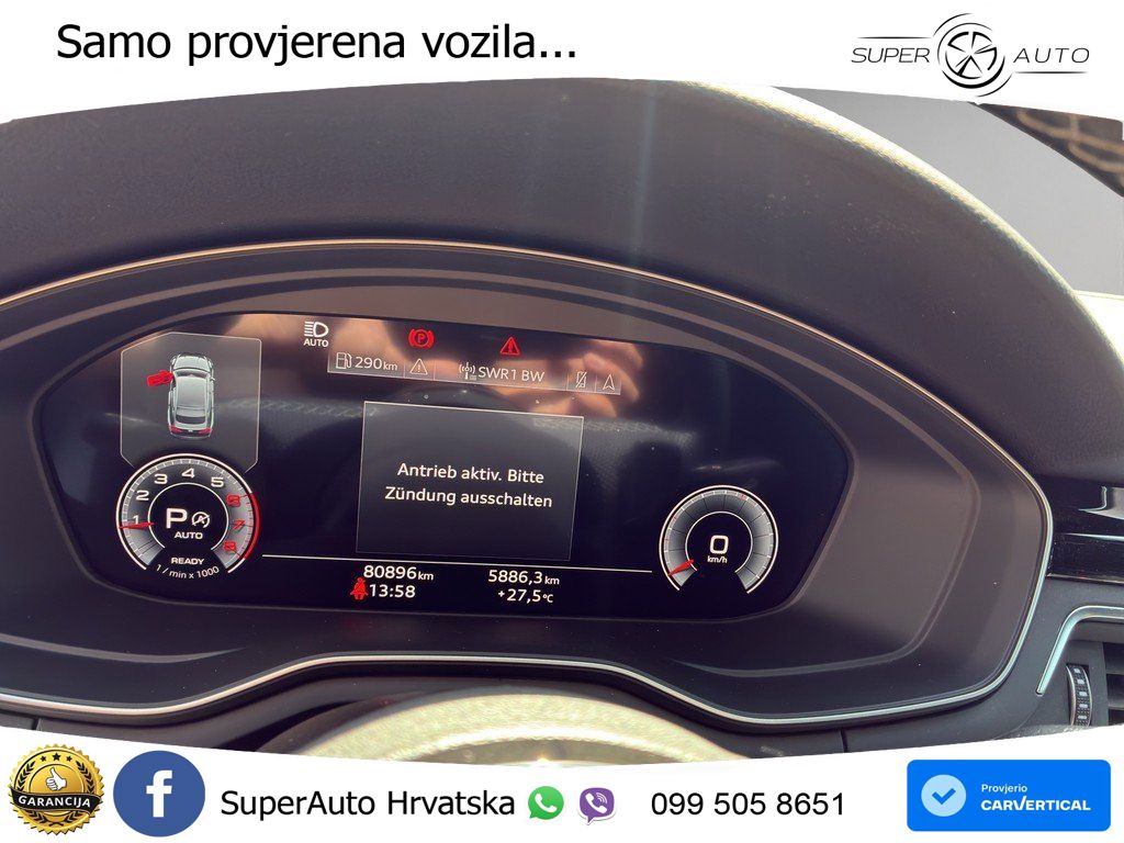 Audi A5 SB 40 TFSI quattro S tronic S line 204 KS, KAM+LED+GR SJED+VIRT+NAVI