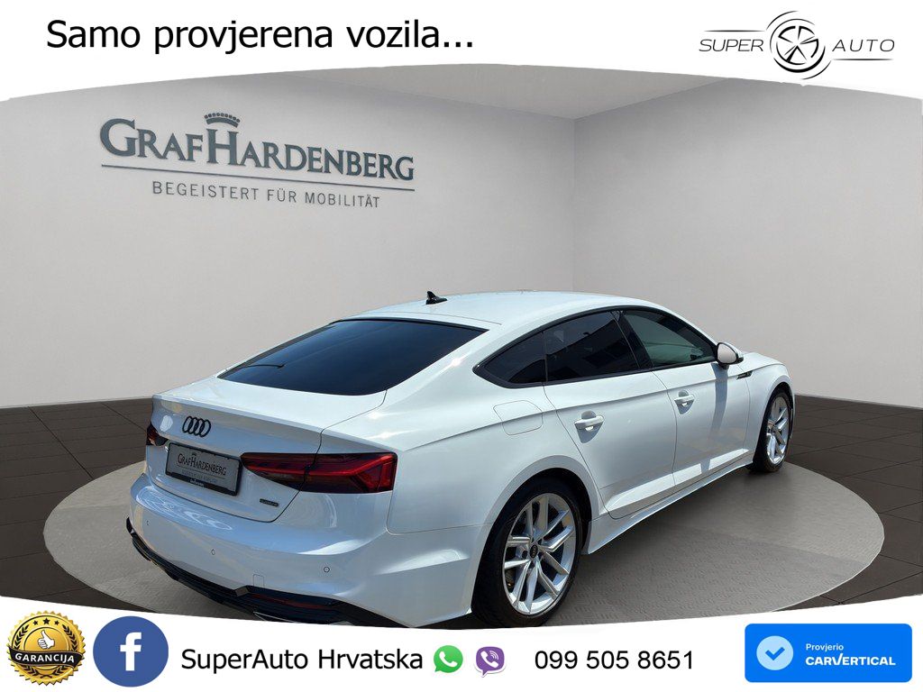 Audi A5 SB 40 TFSI quattro S tronic S line 204 KS, KAM+LED+GR SJED+VIRT+NAVI