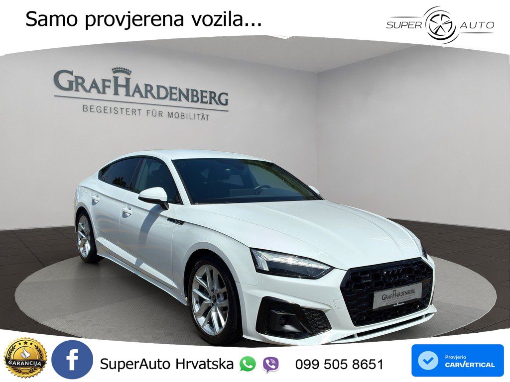 Audi A5 SB 40 TFSI quattro S tronic S line 204 KS, KAM+LED+GR SJED+VIRT+NAVI