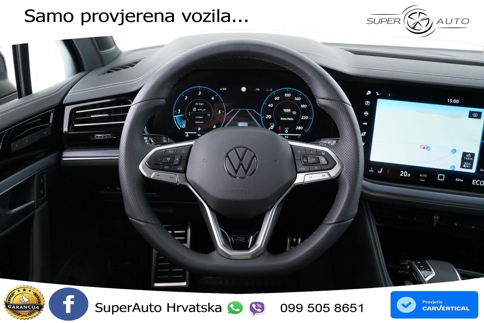 VW Touareg 3.0 TDI 4M Aut. R-Line 286 KS, ZRAČ+360+ACC+GR SJED+KEY+VIRT+LANE