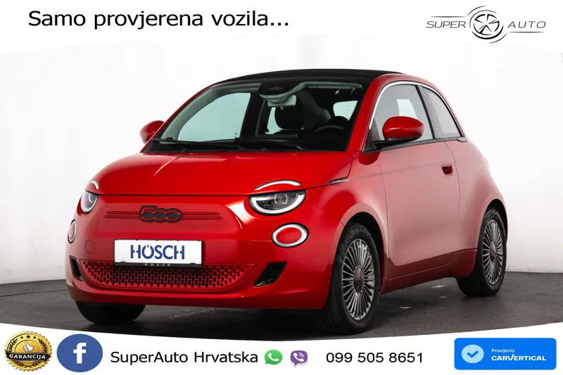 Fiat 500e 42 kWh Cabrio 118 KS, KAM+GR SJED+VIRT+NAVI