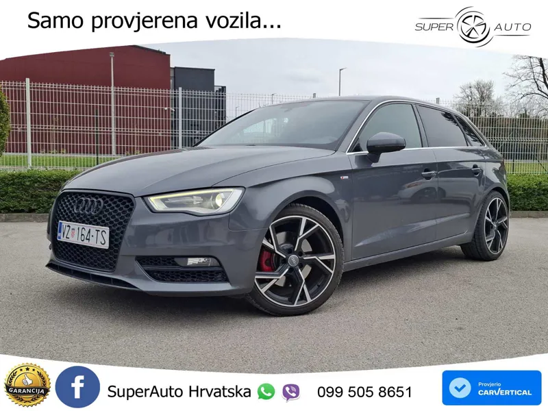 Audi A3 Sportback 2.0 TDI quattro Aut. 3x S line 184 KS, REG 01/27 TEM+PDC+NAVI