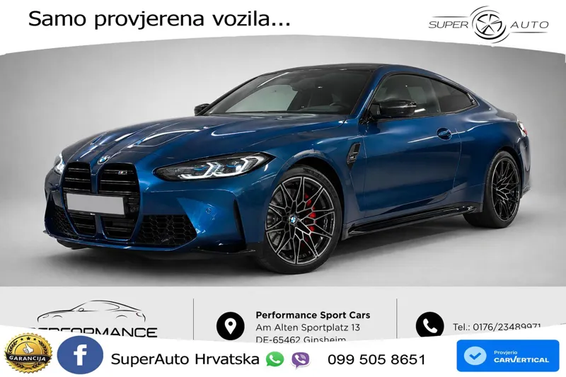 BMW M4 Competition 3.0 M Sport 510 KS, PANO+ZRAČ+KAM+GR SJED+KEY+HEAD+LANE