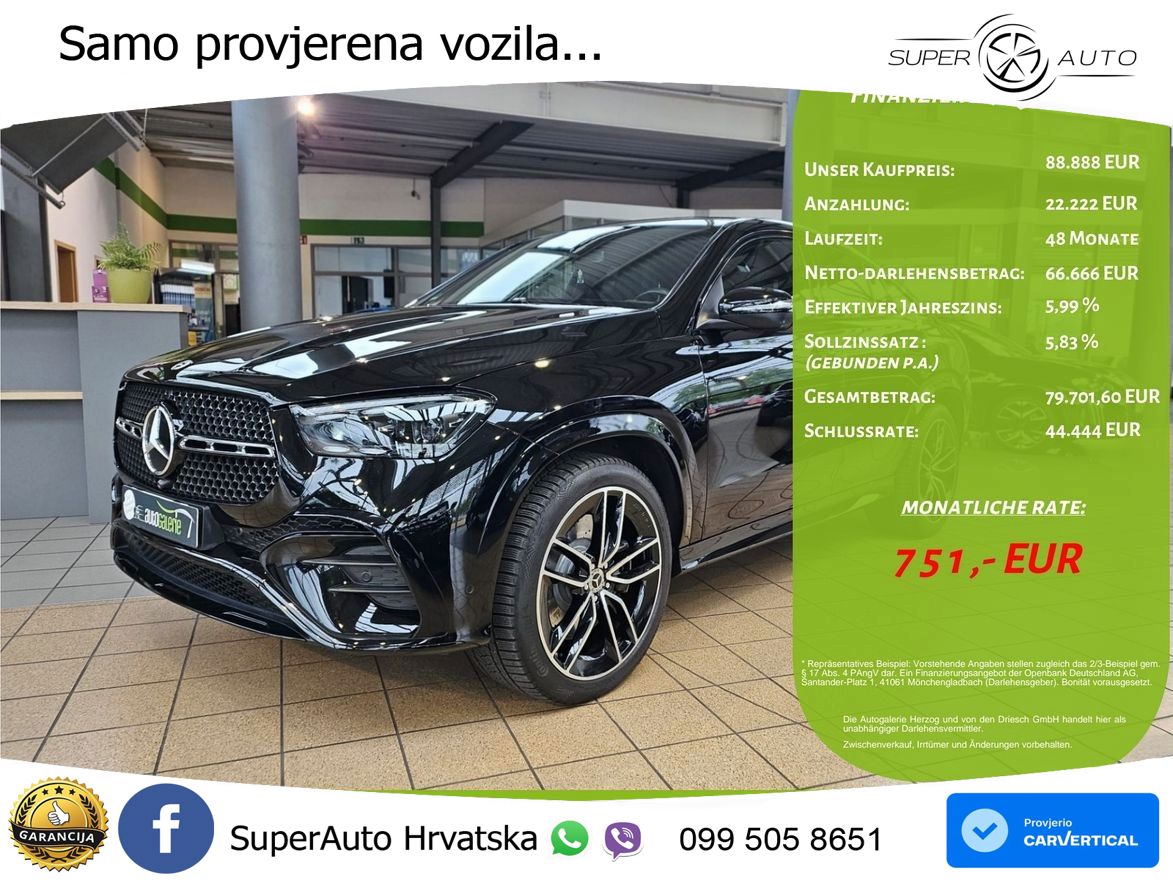 Mercedes GLE Coupe 450d (367 KS) EQ Boost 4MATIC 9G-TRONIC LED+GR SJED+ACC