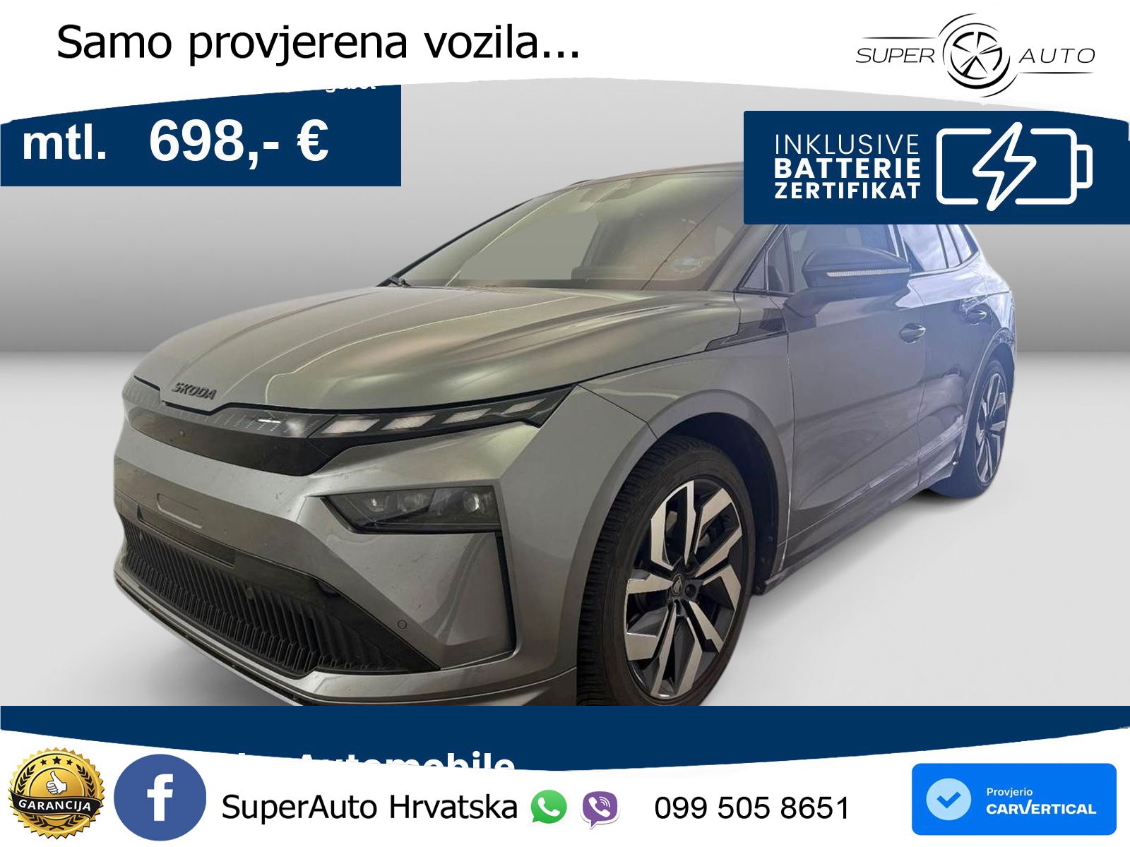 Škoda Enyaq 85 82 kWh (286 KS) SportLine LED+GR SJED+ACC