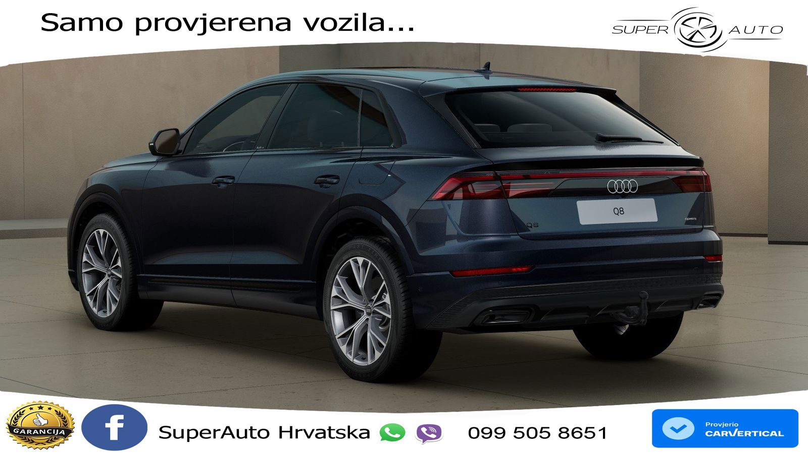 Audi Q8 55 TFSIe V6 (394 KS) quattro Tiptronic S line LED+GR SJED+ACC