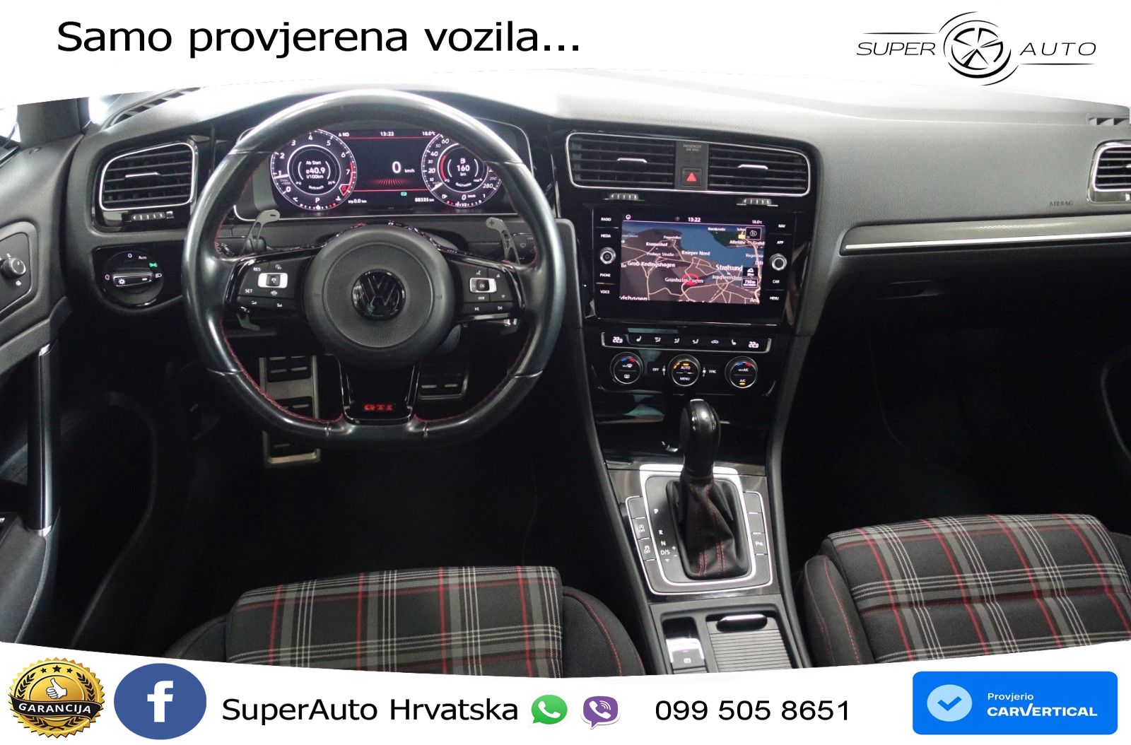 Volkswagen Golf 7 2.0 GTI Performance DSG 245 KS, LED+GR SJED+ACC