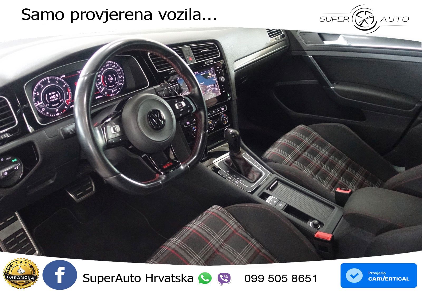 Volkswagen Golf 7 2.0 GTI Performance DSG 245 KS, LED+GR SJED+ACC