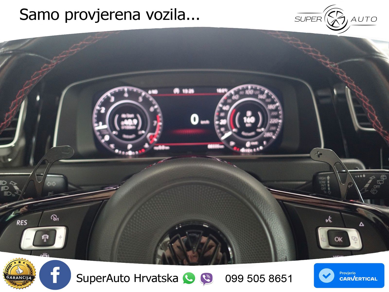 Volkswagen Golf 7 2.0 GTI Performance DSG 245 KS, LED+GR SJED+ACC